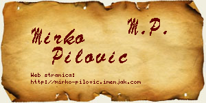 Mirko Pilović vizit kartica